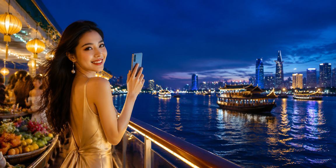 Người dùng Sài Gòn theo dõi sự kiện thể thao và esports trên điện thoại buổi tối
